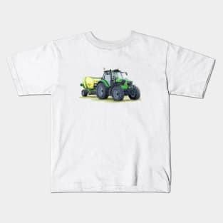 Green Tractor Painting Kids T-Shirt